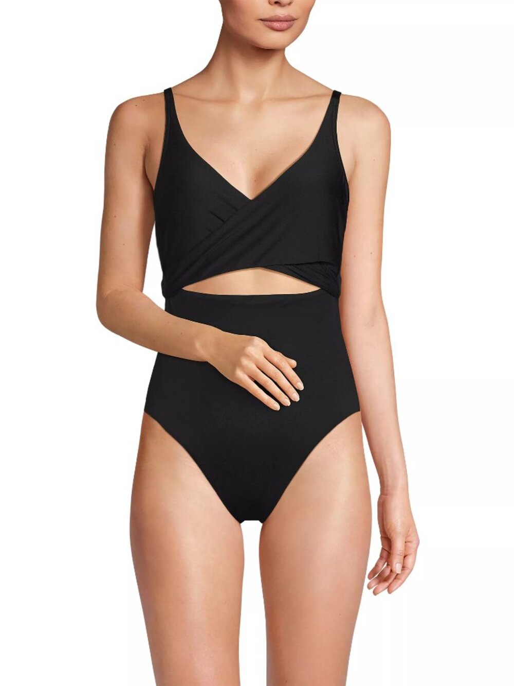NWT Lands End Monokini Swimsuit high leg 8